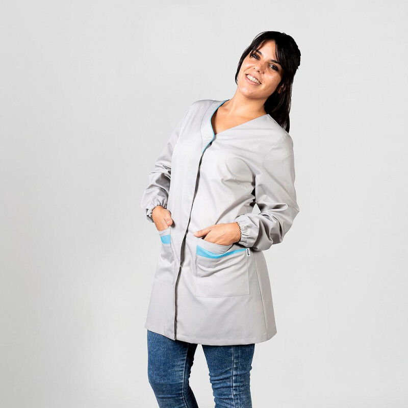 

Bata de mujer manga larga en plana antibacteriano GARY'S Marisa | XL - Turquesa