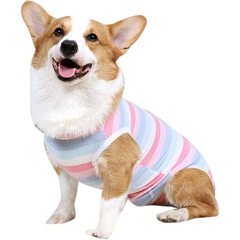 Bata quirúrgica para perros, transpirable, antilamido y protectora de heridas mono postoperatorio suave para perros machos y hembras (rosa, talla M).