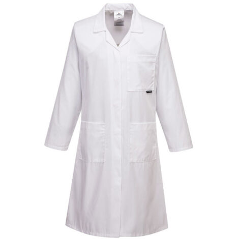 Bata Standard para mujer con bolsillo laterales color blanco LW63 XS Blanco