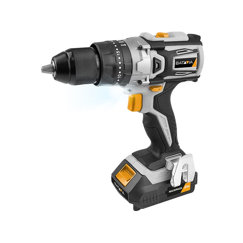 Perceuse à percussion Brushless 18V sans fil - Set complet avec batterie 2.0Ah et chargeur