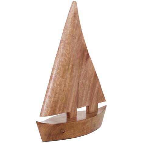 Bateau décoratif Ocea 26,5x8x33cm en manguier marron - Atmosphera créateur d'intérieur