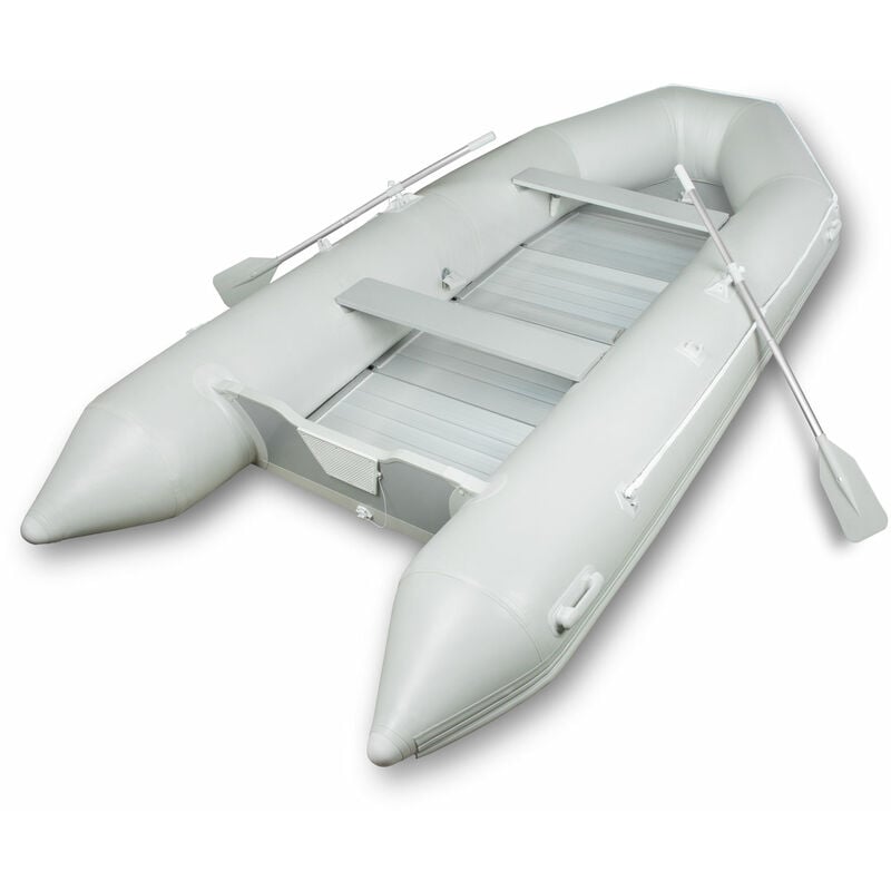 Bateau Pneumatique Bateau Gonflable en pvc robuste pour 8 personnes, 4,60m x 1,90m, 2x banc, 2x pagaies, plancher en aluminium, kit de réparation,