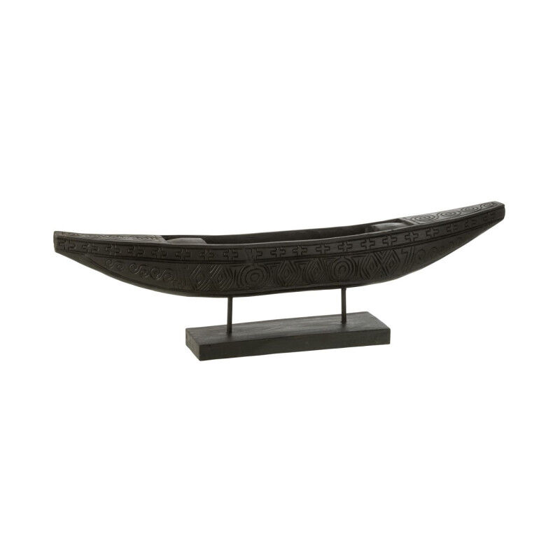 Paris Prix - Bateau sur Pied en Bois 'Black Lombok' 100cm Noir