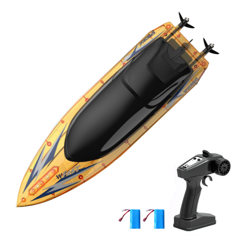 Lifcausal - Bateau télécommandé pour adultes et enfants, hors-bord télécommandé 2,4 GHz 30 km/h pour piscine et lac, jouet bateau électrique avec