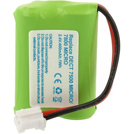 Bateria 2/3AAA 2,4Vdc 400mA  DECT7500 NiMh