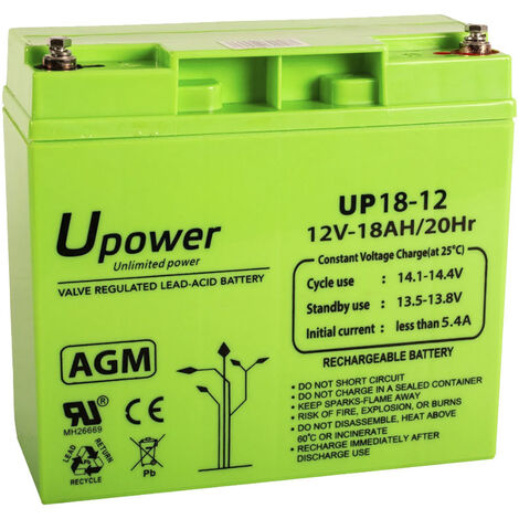 Batería AGM UP18-12 de 18 Ah