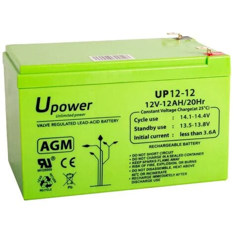 Batería U-Power 12V 44Ah, Batería Plomo AGM