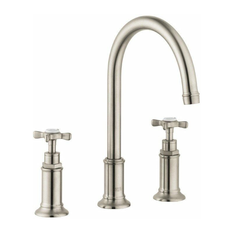

Mezclador de lavabo de 3 orificios con tirador y desagüe de níquel cepillado