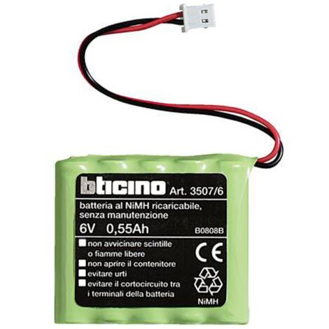 Batería Bticino 6V 0.5 Ah para sirena interna y central anti-robo 3507/6