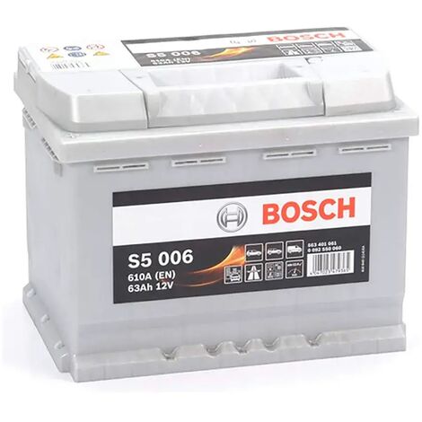 Batería de coche 63 Ah 610 A EN Bosch S5006 + Izquierda