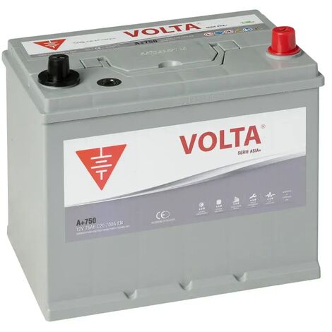 Batería de Coche 75Ah 700A EN Asia Plus Volta A+750D