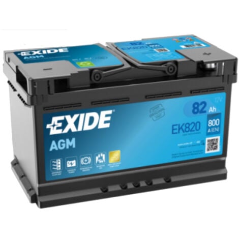Batería de coche Tudor 82Ah EK820 Exide AGM