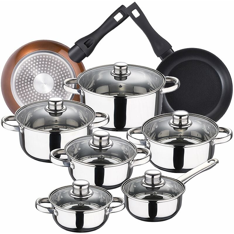 

Bateria de cocina 12 piezas Cassel en acero inoxidable con juego de sartenes (22/26 cm) BERGNER Brown Neon en aluminio forjado - San Ignacio