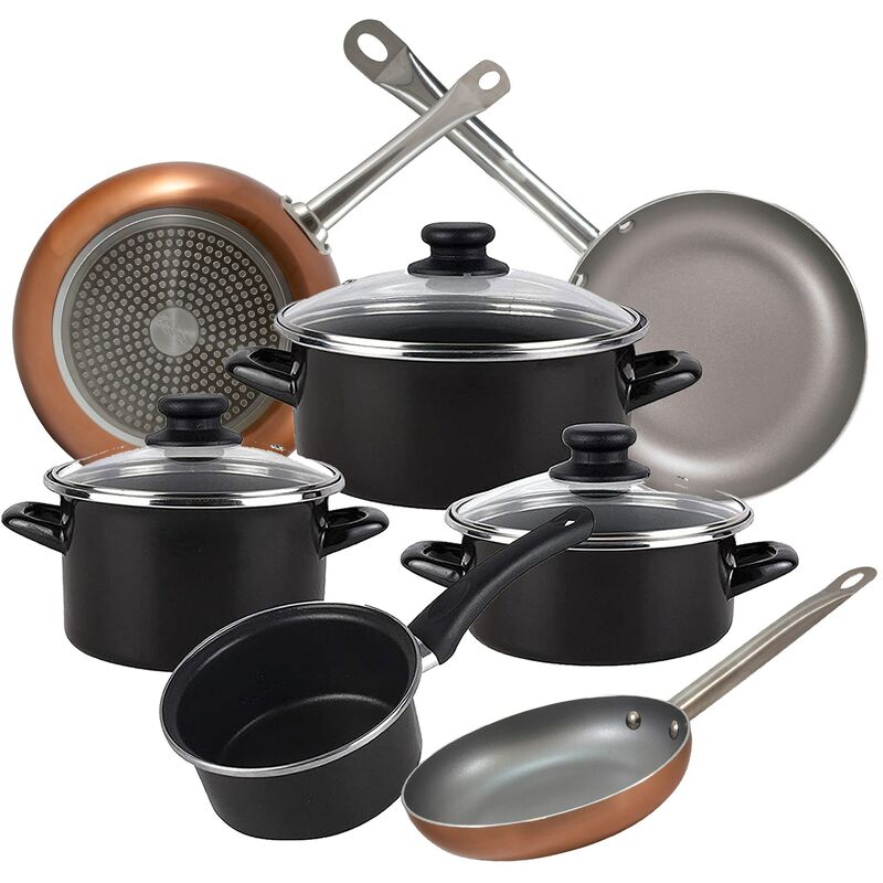 

Bateria de cocina 7 piezas MAGEFESA Kenia de acero vitrificado con juego de sartenes (18/22/26 cm) SAN IGNACIO Optimum Plus en aluminio prensado