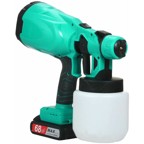 Bateria de litio, pistola de pulverizacion sin escobillas, pulverizador de pintura, maquina de pulverizacion electrica inalambrica portatil, botella de pulverizacion de 800 ml / 25 oz, UE y 1 Uds 2000