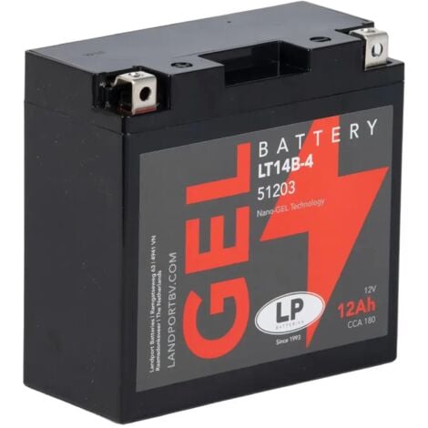 LANDPORT Batería de Moto 12Ah 12V LP LT14B-4