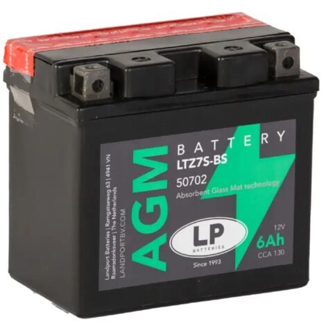LANDPORT Batería de Moto 6Ah 12V LP LTZ7S-BS