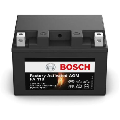 Batería de Moto Bosch FA118 (YT12A-BS) 10Ah 145A 12V