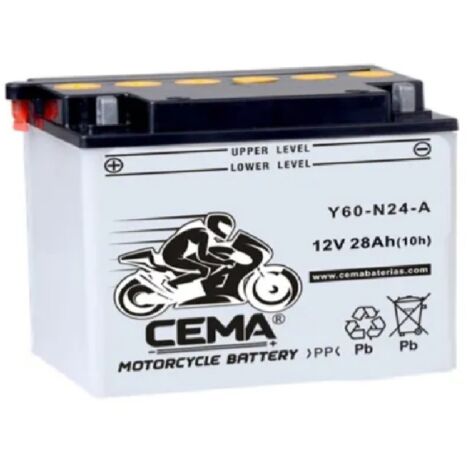 Batería de moto Y60-N24-A  Plomo ácido C60-N30-A