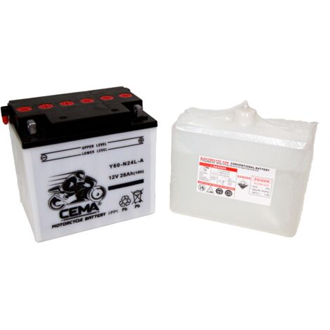 Batería de moto Y60-N24L-A  Plomo ácido C60-N30L-A