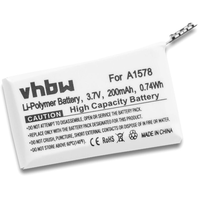

Batería de polímero de litio 200mAh (3.8V) para Smart Watch Apple Watch MJ2X2LL/A, MJ2Y2LL/A, MJ302LL/A, MJ312LL/A, MJ322LL/A, MJ332LL/A como A1578.