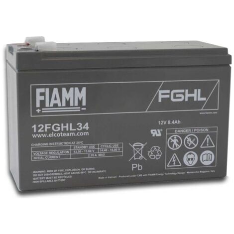 Batería hermética de plomo-ácido Fiamm 12V 8.4Ah de larga duración para UPS 12FGHL34