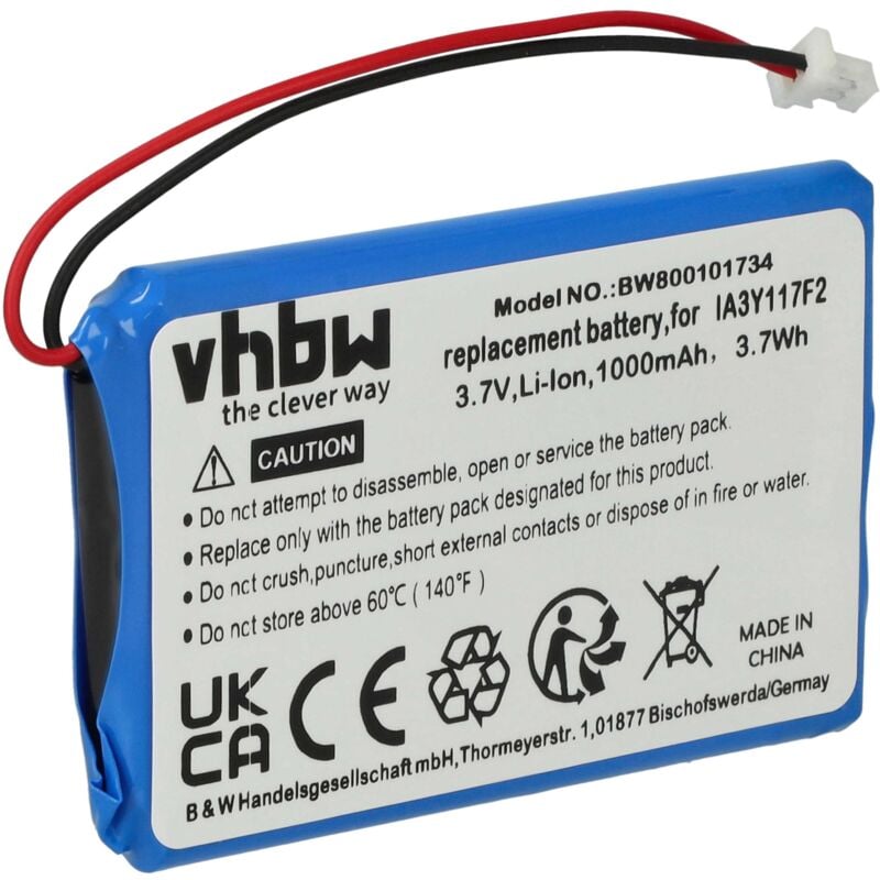 

BATERÍA LI-ION 1000mAh compatible con Garmin Quest ( no apto paraQuest 2) sustituye IA3Y117F2