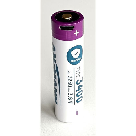 Batería Li-Ion 3.6V 3.4Ah 18650 con carga Micro-USB
