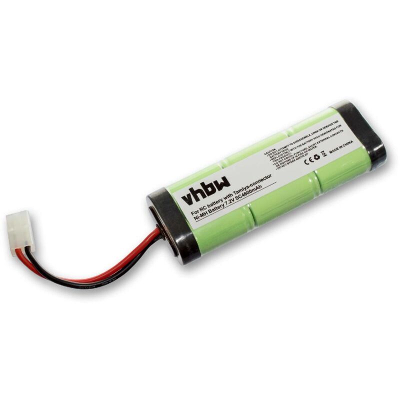 

BATERÍA Ni-MH 4600mAh 7.2V con conector Tamiya compatible con diversos modelos de coches de radio control, helicópteros, aviones, barcos de modelismo