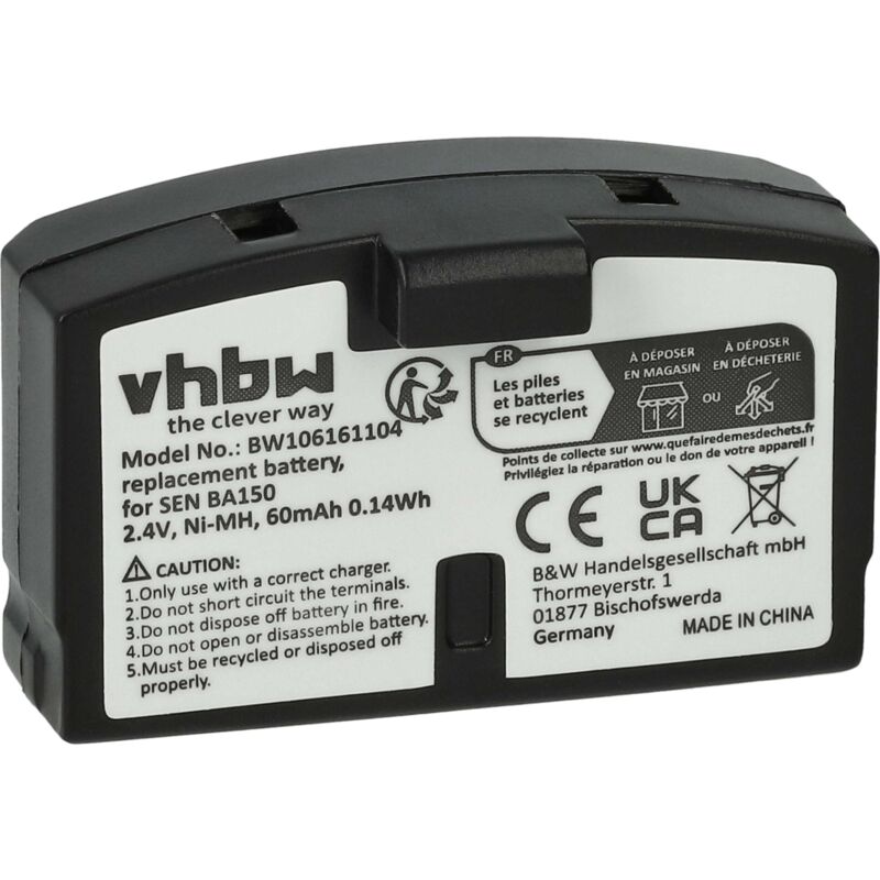 

Batería Ni-MH 60mAh (2.4V) para auriculares Headset AKG K 215 AFC, K 216 AFC como BA-150, BA150, BA-151, BA151. - Vhbw