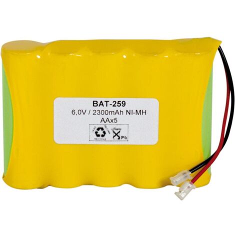 Bateria NiMh 6V 2500mA + PTC 5xAA Conector Universal
