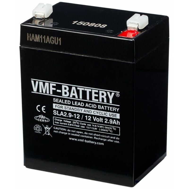 

Batería aparatos estáticos cíclicos 12 V 2,9 Ah SLA2.9-12 VMF AGM - Gris