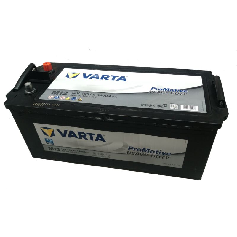 Varta - Batería M12 Promotive Black 180Ah 12v: Largo 513 x Ancho 223 x Alto 223mm