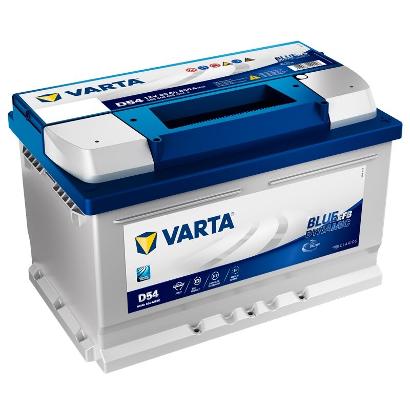 Varta - Batería D54 Blue Dynamic efb 65Ah 12v: Largo 278 x Ancho 175 x Alto 175mm