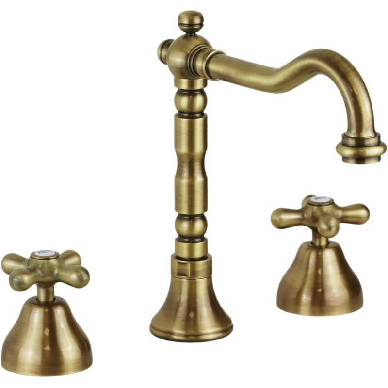 

Mezclador de lavabo de 3 orificios con asas laterales Resp Old America 124 | Bronce