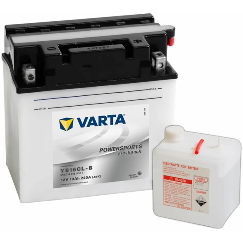 

Batería para motocicleta Varta Freshpack, 12 V 19 Ah YB16CL-B - Plateado