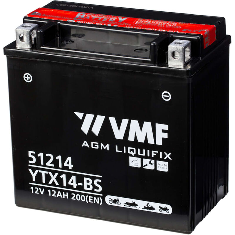 

Batería motocicleta VMF Powersport Liquifix 12V 12Ah MF YTX14-BS - Marrón
