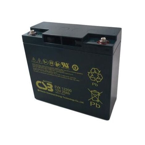 CSB BATTERY Batería Plomo GEL CSB EVX12200 12V 20Ah para usos cíclicos