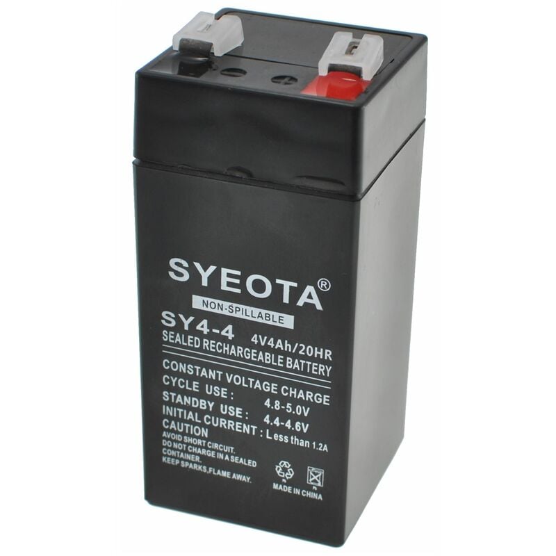 

Batería Plomo SY4-4 Recargable 4V4Ah Alarmas, Balanzas, Juguetes