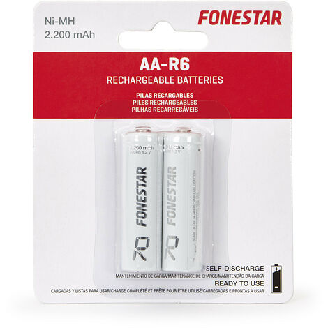 Bateria R06 Aa 1,2v 2200ma Nimh (2uds) F-2200aa