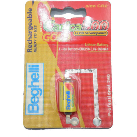 Batería recargable Beghelli de Litio CR2 260mAh 8872