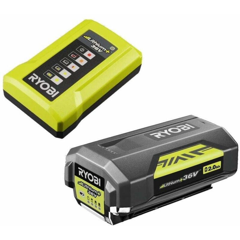 

Ryobi - Paquete de baterías 36V MaxPower™ 2,0 Ah y cargador estándar de 1,7A - RY36BC17A-120