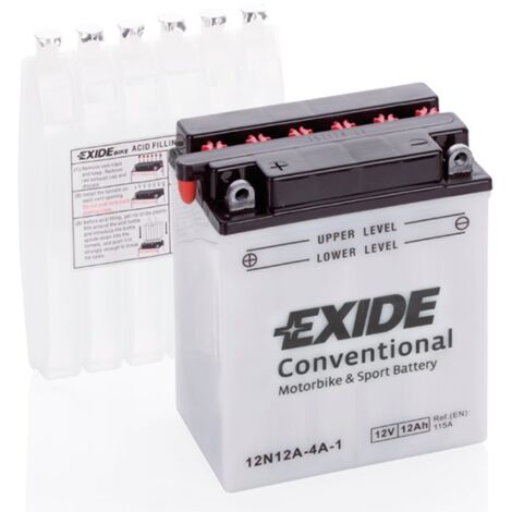 Batería Tudor YB12A-A para moto Exide 12N12A-4A-1