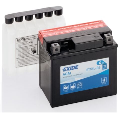 Batería Tudor YTX5L-BS para moto AGM Hermética Exide