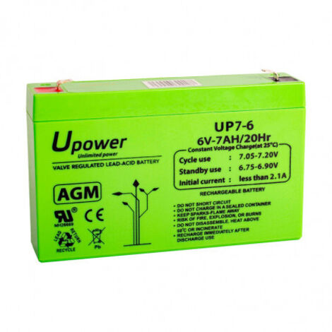 Batería U-Power AGM 6V 7Ah