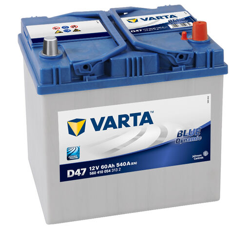 Batería VARTA D47 Blue Dynamic 60Ah 12v: Largo 232 x Ancho 173 x Alto 225mm