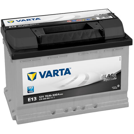Batería VARTA E13 Black Dynamic 70Ah 12v: Largo 278 x Ancho 175 x Alto 190mm
