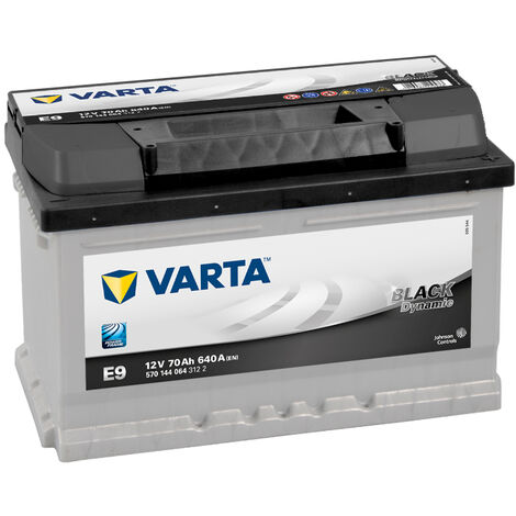 Batería VARTA E9 Black Dynamic 70Ah 12v: Largo 278 x Ancho 175 x Alto 175mm