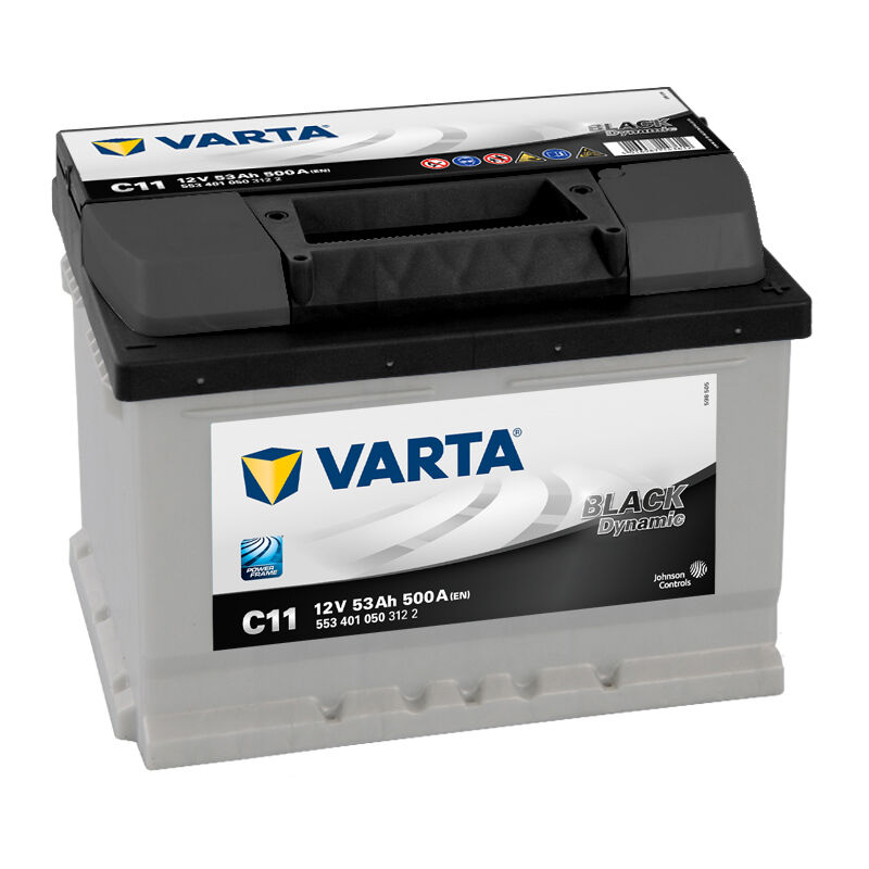 Batería VARTA C11 Black Dynamic 53Ah 12v: Largo 242 x Ancho 175 x Alto 175mm