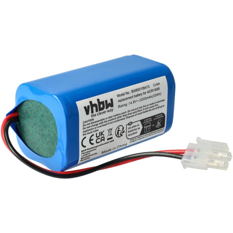 

Batería recargable compatible con Ecovacs Deebot CEN546, CEN550, CEN640, CR130, M82 aspiradora, robot limpieza (2200 mAh, 14,8 V, Li-Ion) - Vhbw